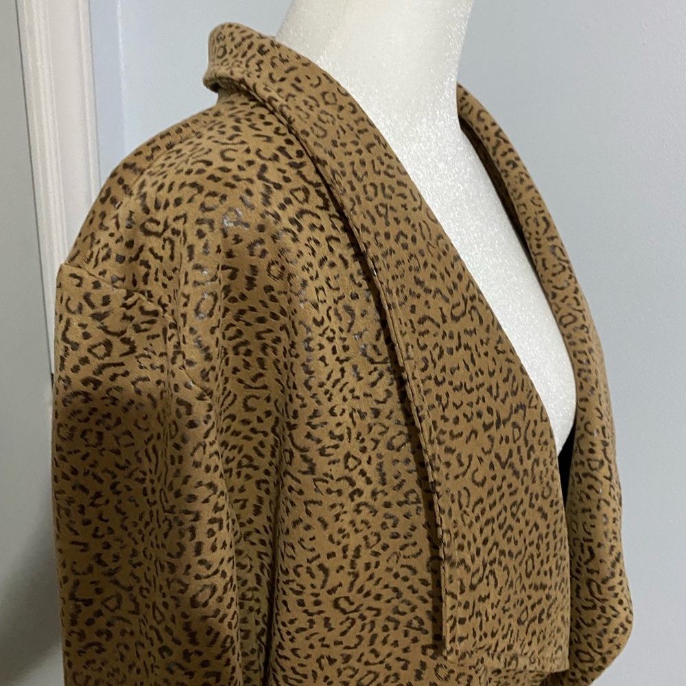 Leopard Print Open Front Jacket - image 4
